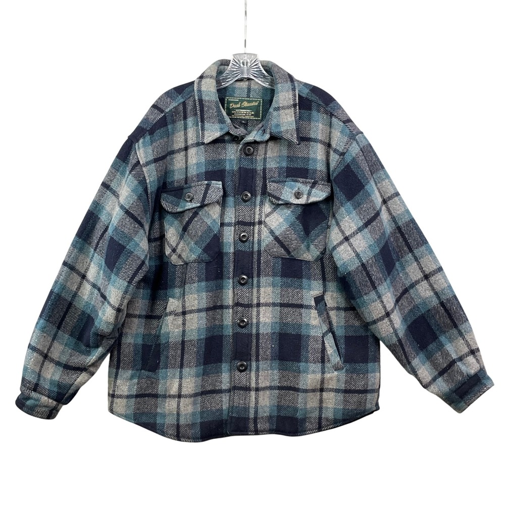 Dash Classics Flannel Shacket Mens Large Lined Western Hike Outdoor Workwear 90s